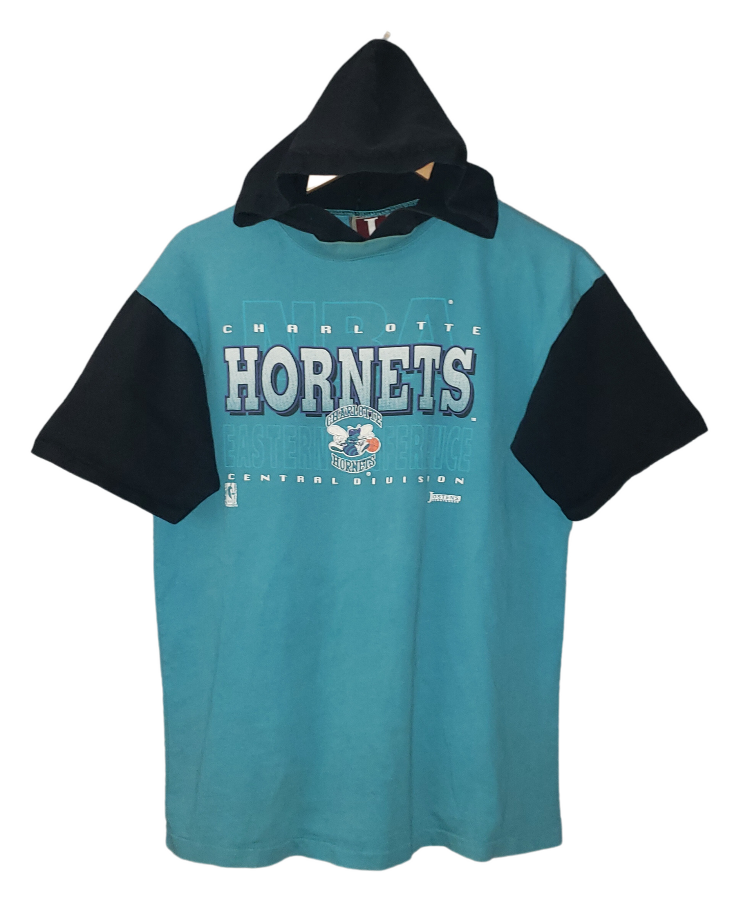 Vintage Charlotte Hornets Hooded 90's T-Shirt Lg
