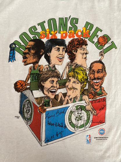 Vintage Boston Celtics Six Pack 1986 T-Shirt Md