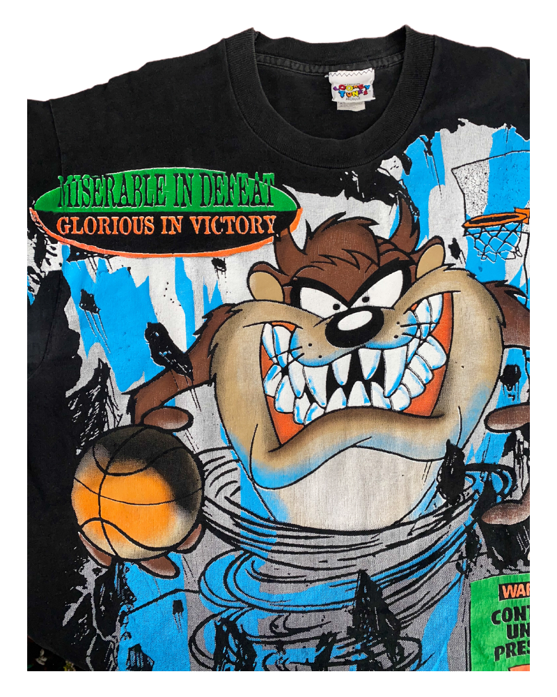 Vintage TAZ Space Jam All Over Print 1996 T-Shirt Lg