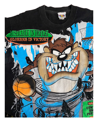 Vintage TAZ Space Jam All Over Print 1996 T-Shirt Lg