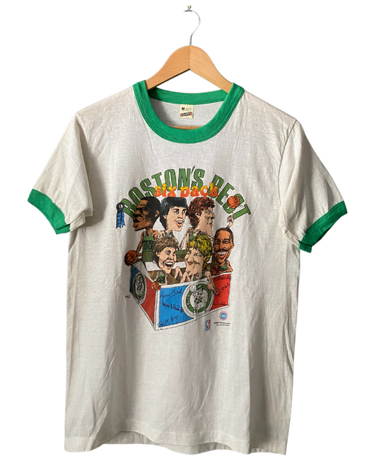 Vintage Boston Celtics Six Pack 1986 T-Shirt Md