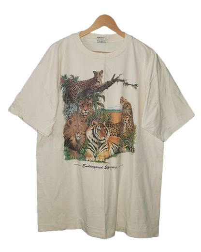 Vintage Endangered Species Wild Cats 90's T-Shirt XL