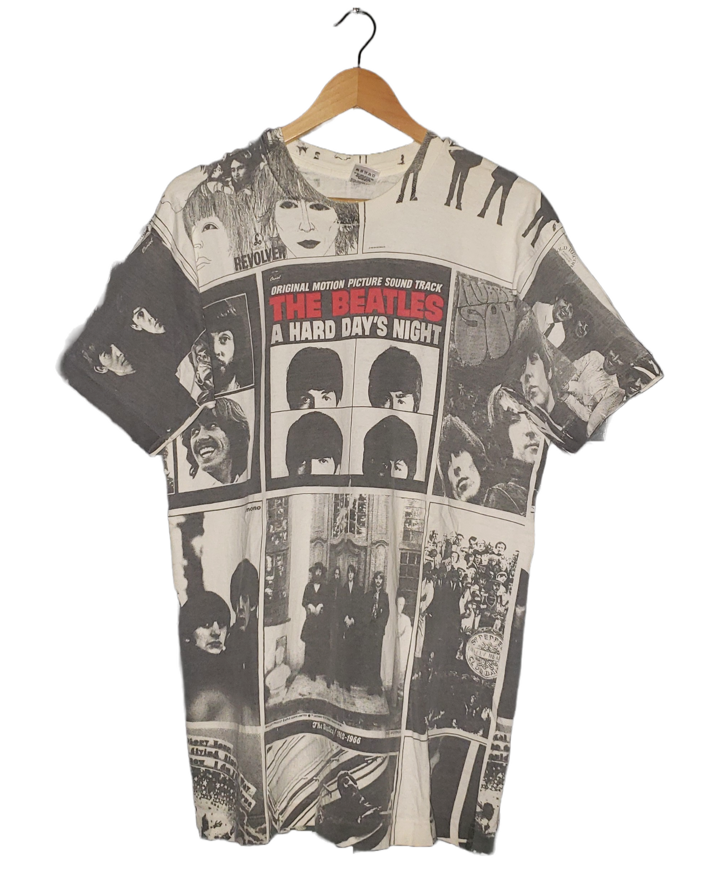 Vintage The Beatles Hard Days Night All Over Print early 90's T-Shirt Lg