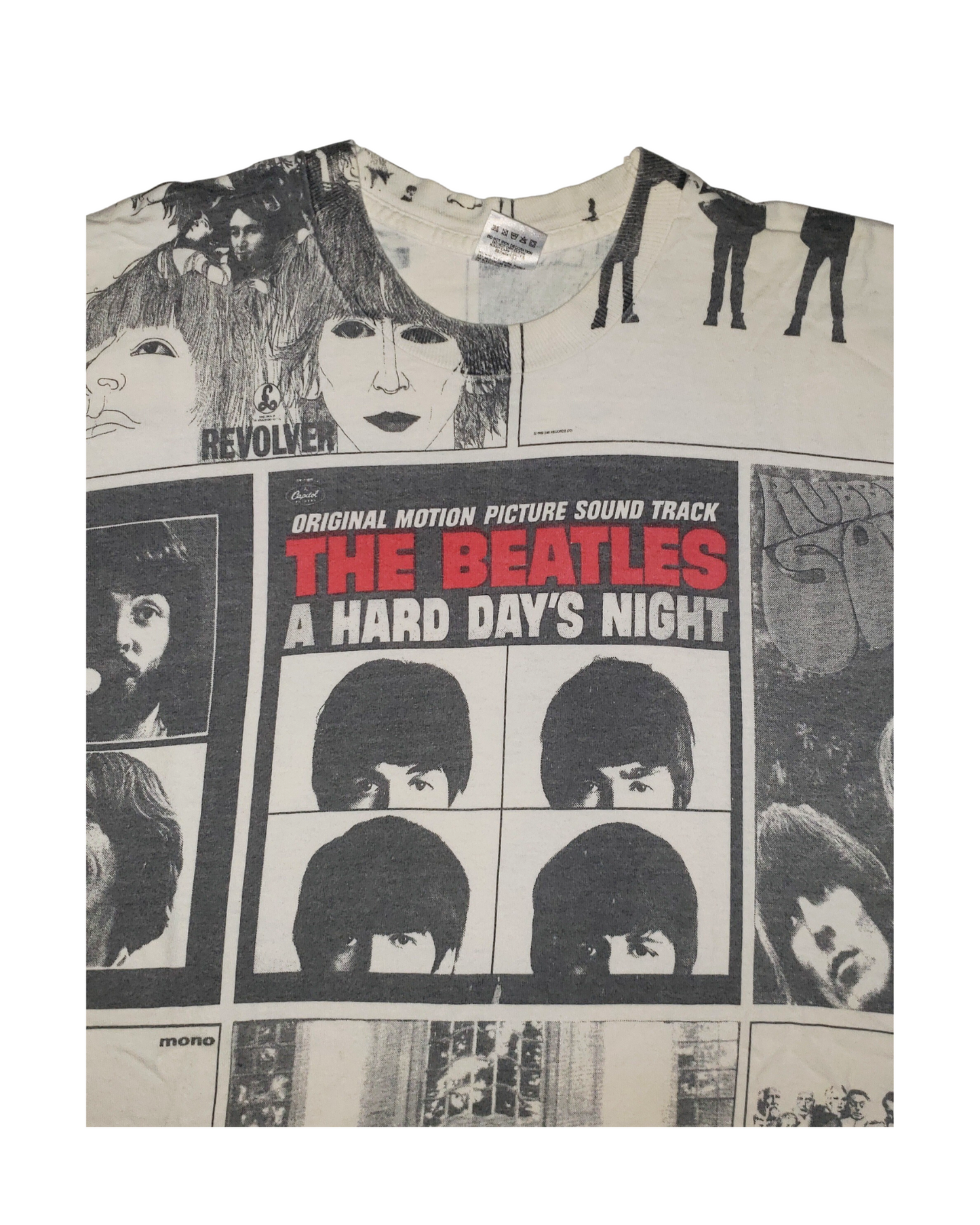 Vintage The Beatles Hard Days Night All Over Print early 90's T-Shirt Lg