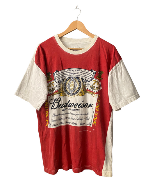 Vintage Budweiser Beer 2000 Ringer T-Shirt Lg