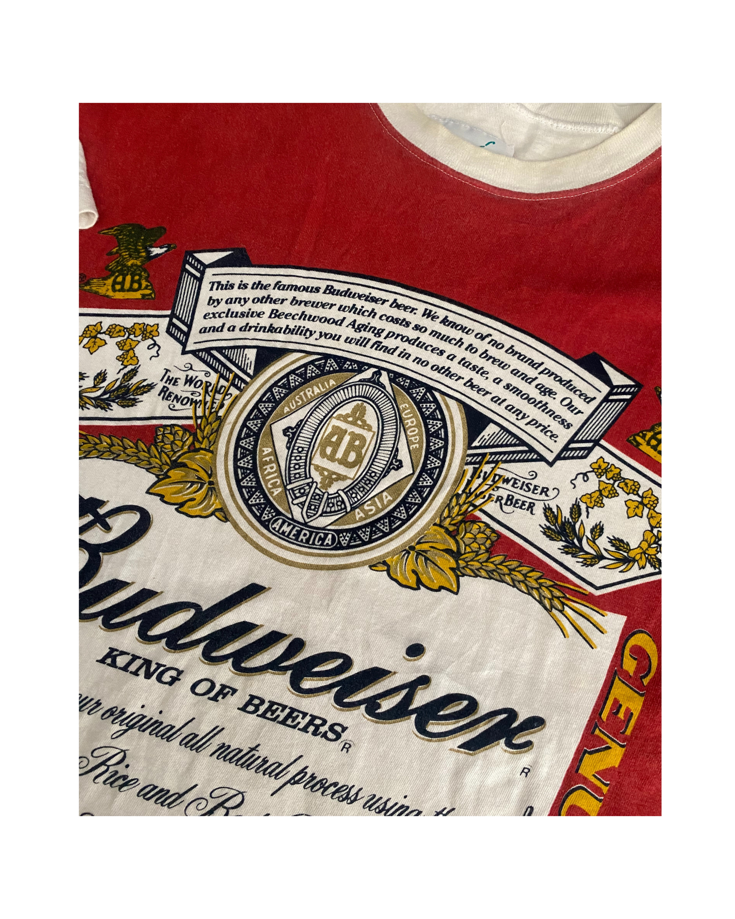 Vintage Budweiser Beer 2000 Ringer T-Shirt Lg