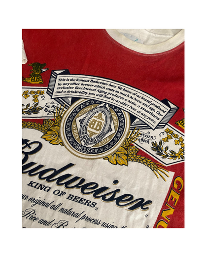 Vintage Budweiser Beer 2000 Ringer T-Shirt Lg