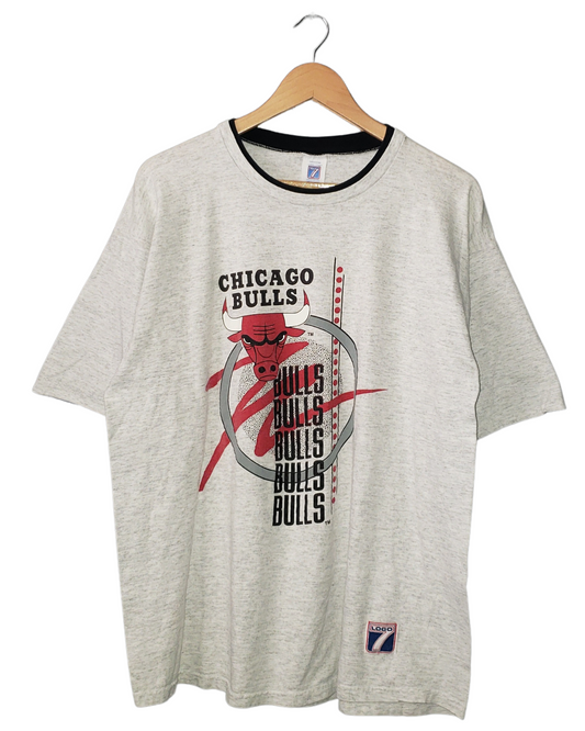 Vintage Chicago Bulls Logo 7 90's Ringer T-Shirt XL