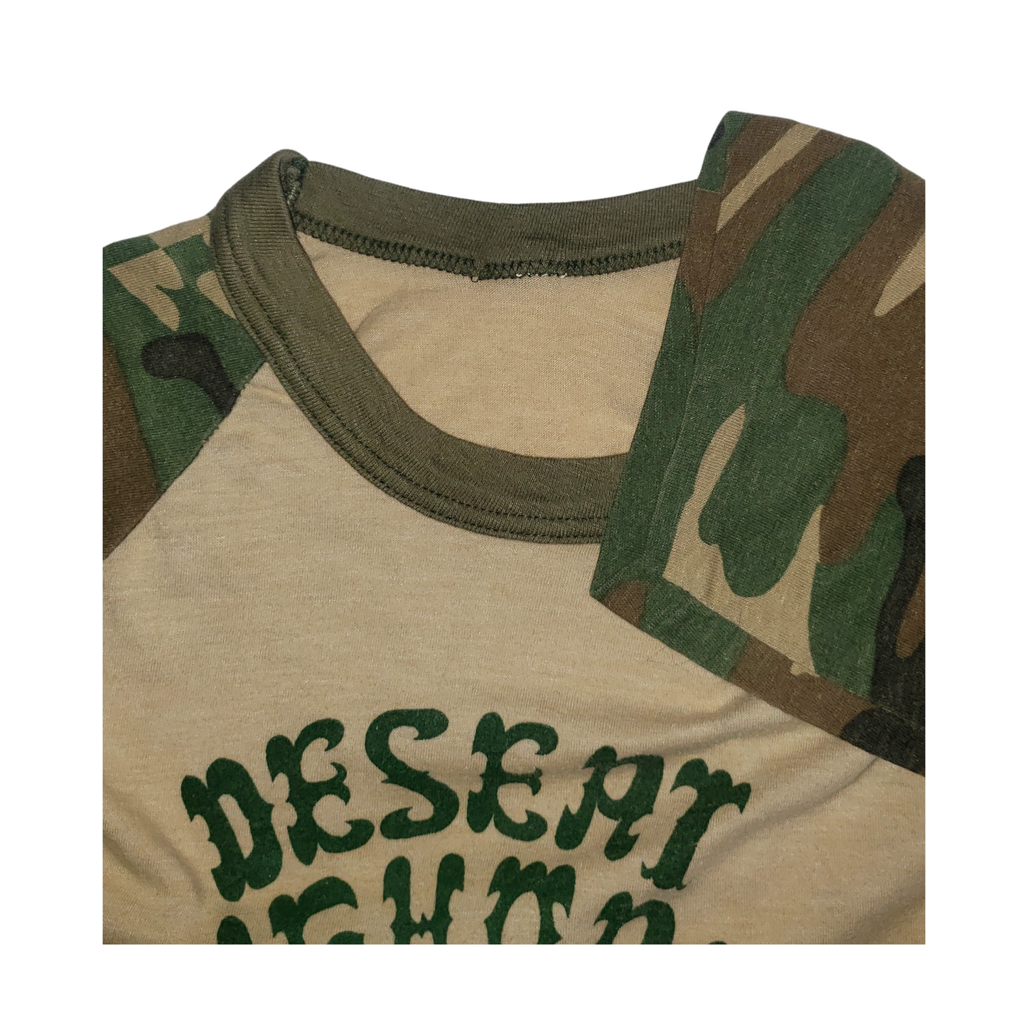 Vintage Desert Bighorn Sheep 80's Arizona Camo Raglan T-Shirt Sm