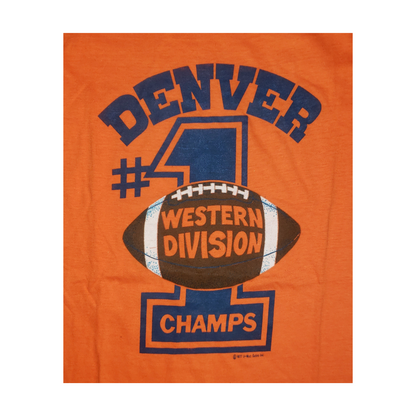 Vintage Denver Broncos Western Division Champs 1977 T-Shirt Lg