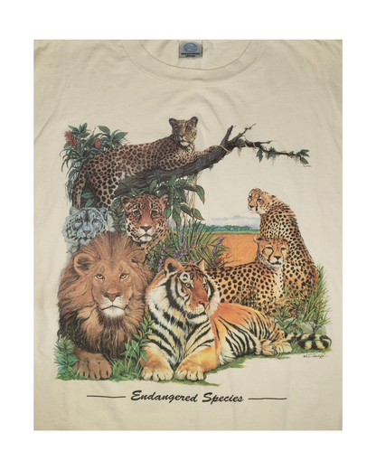 Vintage Endangered Species Wild Cats 90's T-Shirt XL