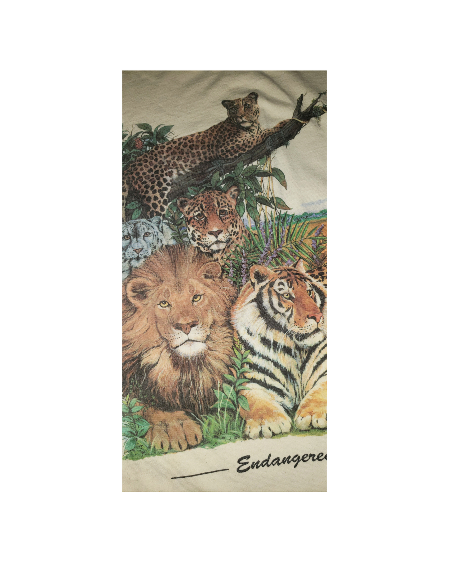 Vintage Endangered Species Wild Cats 90's T-Shirt XL