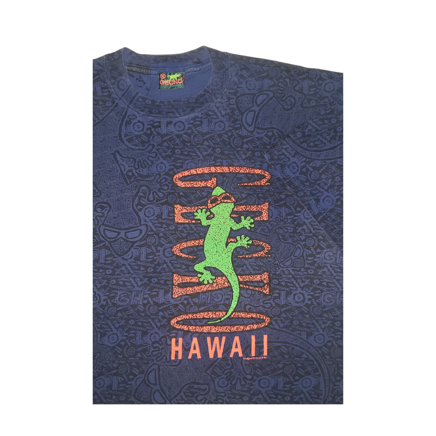 Vintage Gecko Hawaii All Over Print 1992 T-Shirt XL