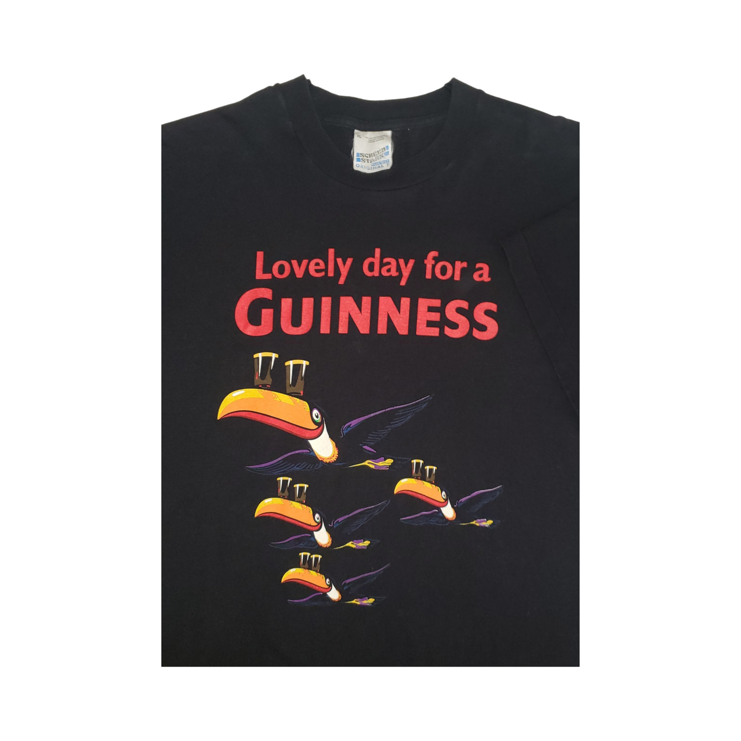 Vintage Guinness Irish Stout Beer 80's Toucan Screen Stars T-Shirt XL