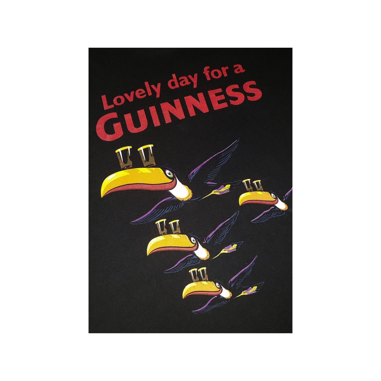 Vintage Guinness Irish Stout Beer 80's Toucan Screen Stars T-Shirt XL