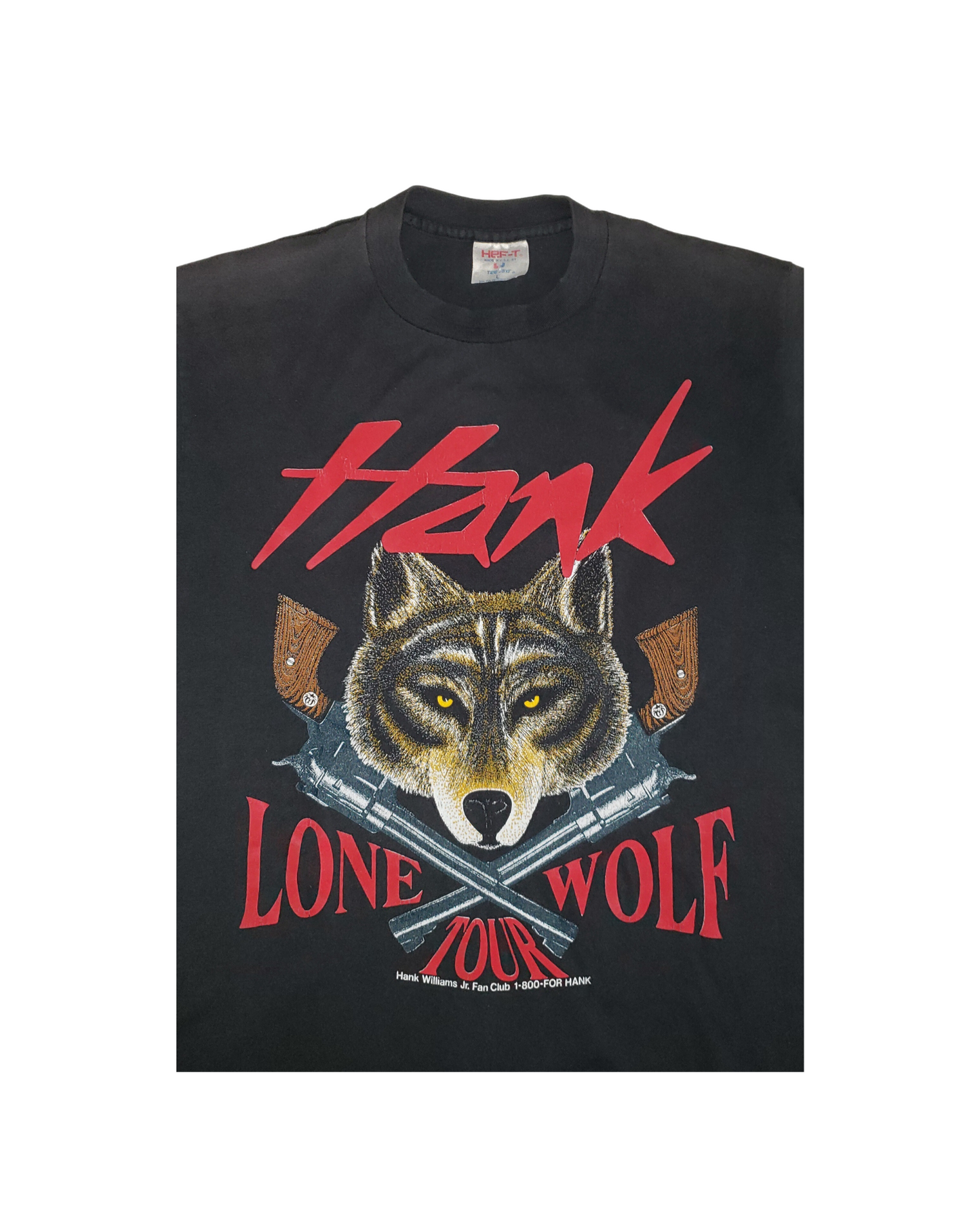 Vintage Hank Williams Jr. Lone Wolf Tour 1990 T-Shirt Lg