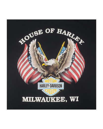 Vintage Harley Davidson Motorcycles Milwaukee 1990 T-Shirt Lg