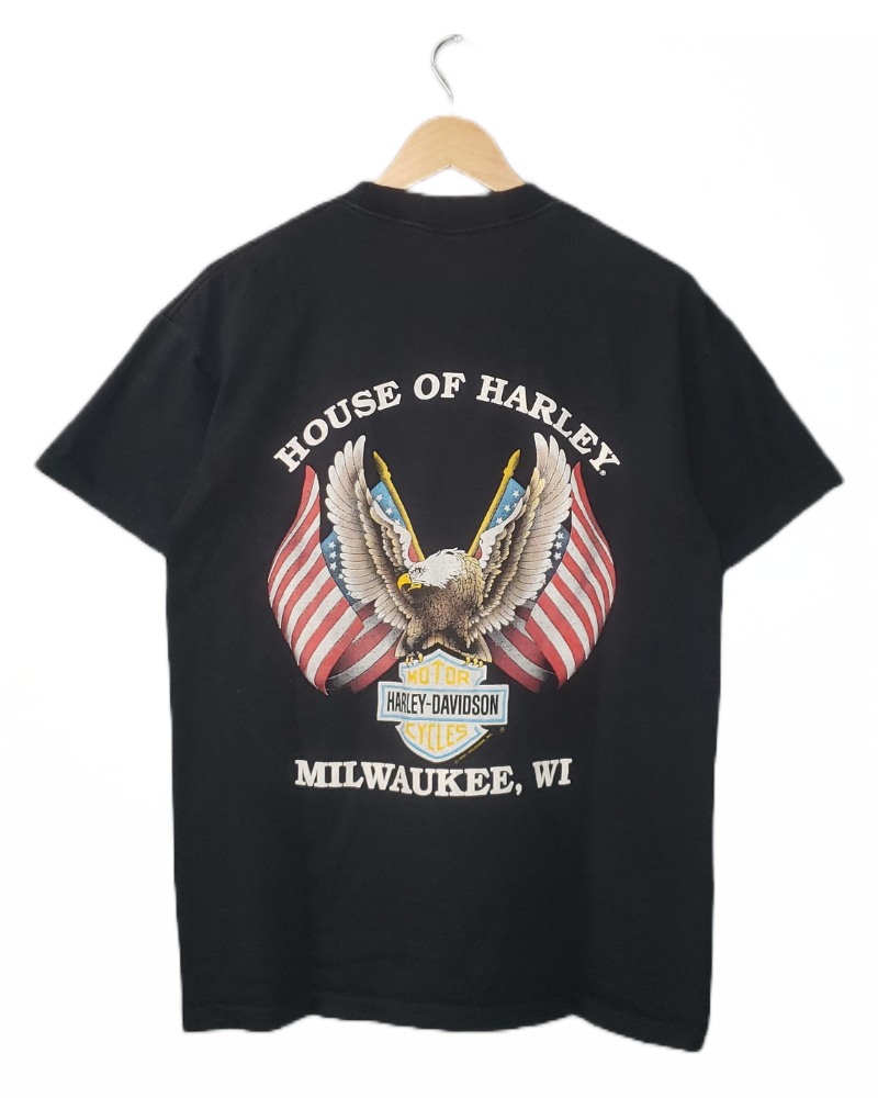 Vintage Harley Davidson Motorcycles Milwaukee 1990 T-Shirt Lg