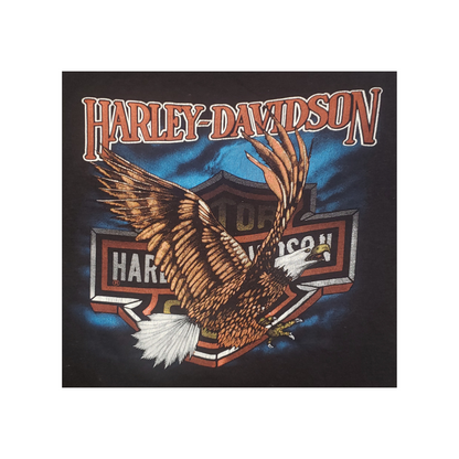 Vintage Harley Davidson Motorcycles 3D Emblem Black Hills 1986 T-Shirt Lg