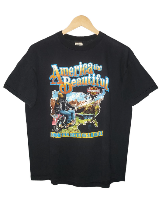 Vintage Harley Davidson Motorcycles America the Beautiful 1988 T-Shirt Lg