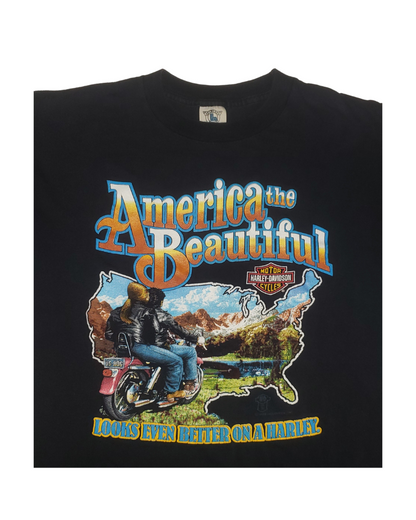 Vintage Harley Davidson Motorcycles America the Beautiful 1988 T-Shirt Lg