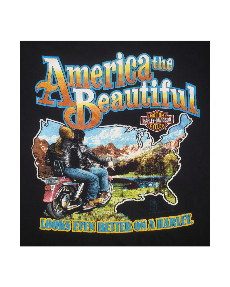 Vintage Harley Davidson Motorcycles America the Beautiful 1988 T-Shirt Lg