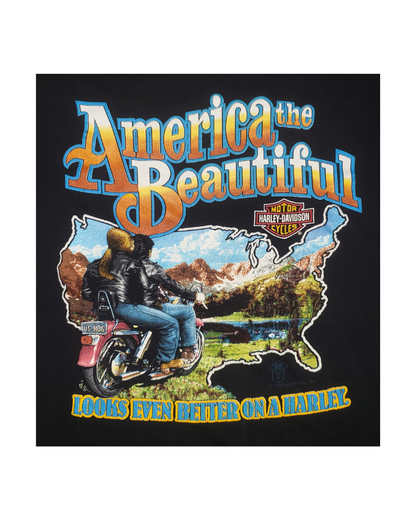 Vintage Harley Davidson Motorcycles America the Beautiful 1988 T-Shirt Lg