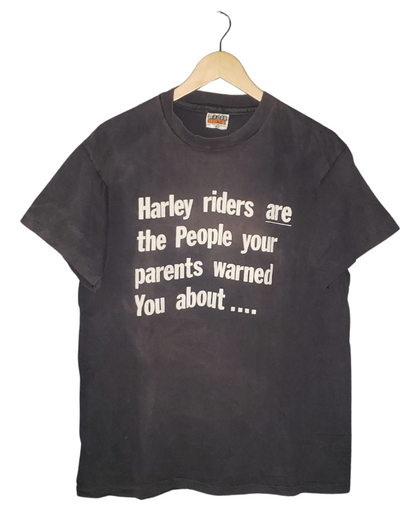 Vintage Harley Davidson Motorcycles The People Your Parents Warned You About 70's T-Shirt Lg