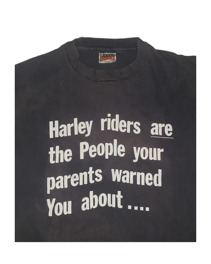 Vintage Harley Davidson Motorcycles The People Your Parents Warned You About 70's T-Shirt Lg