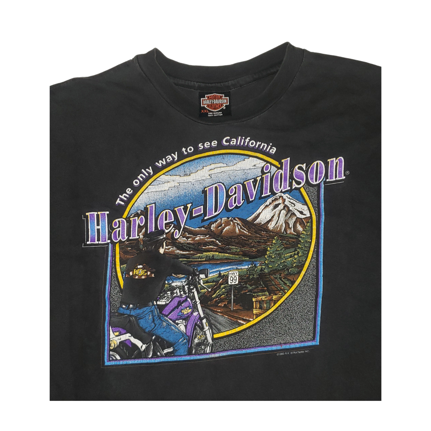 Vintage Harley Davidson 90s T-Shirt Yuba City California 1993 XXL