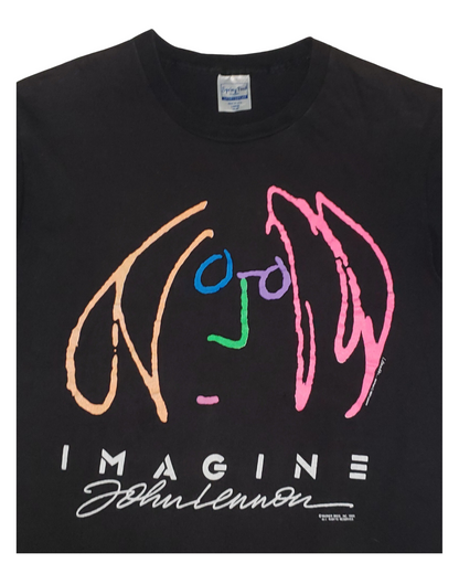 Vintage John Lennon Imagine Quote 1988 T-Shirt Lg