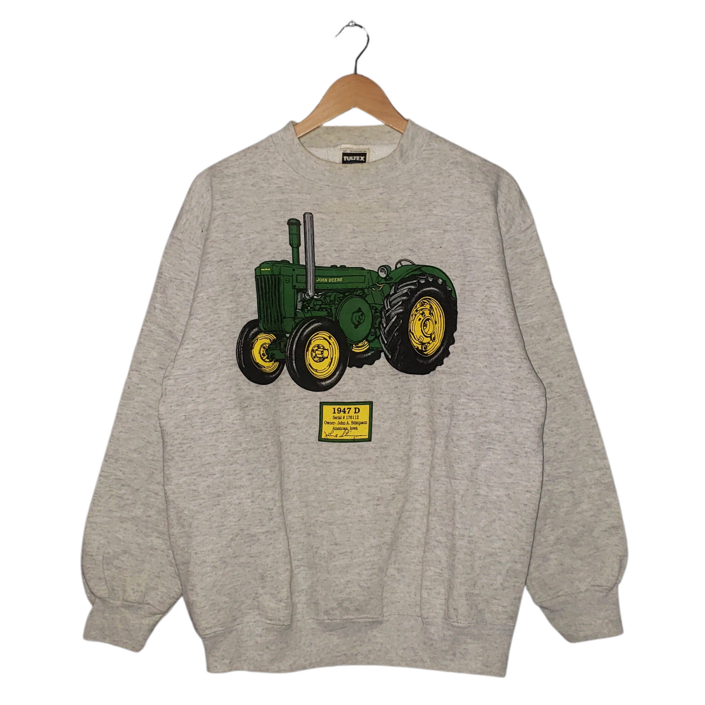 Vintage John Deere Tractors 80's Crewneck Sweatshirt Lg