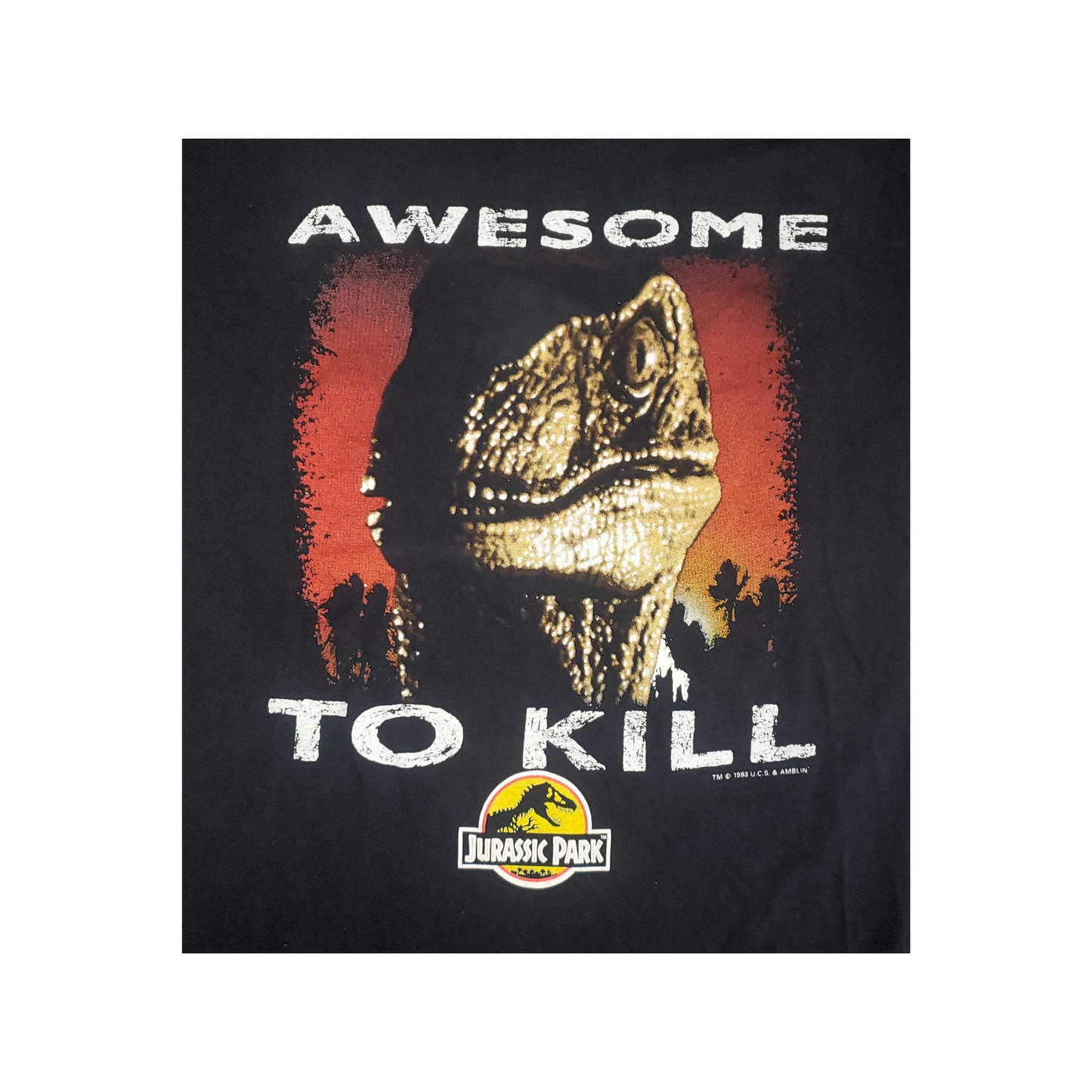 Vintage Jurassic Park Awesome To Kill 1993 Movie T-Shirt Lg