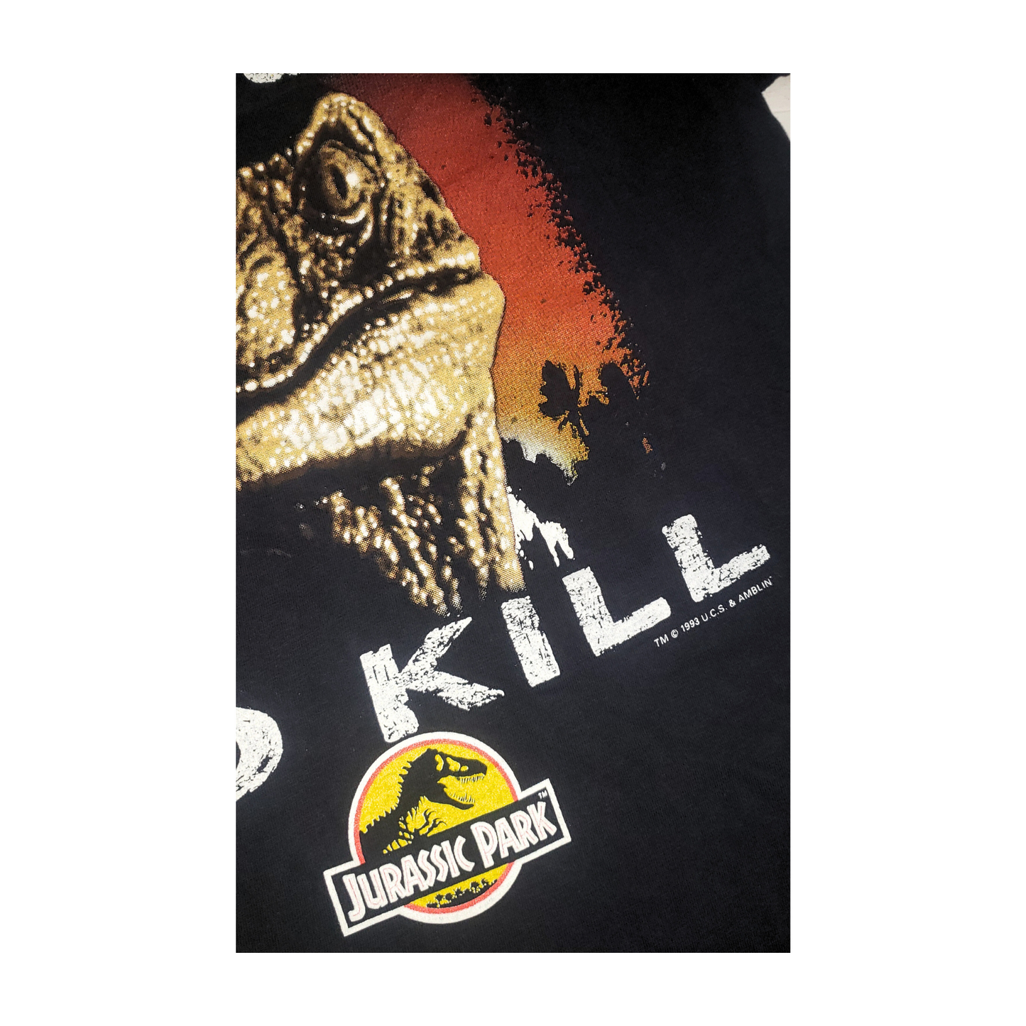 Vintage Jurassic Park Awesome To Kill 1993 Movie T-Shirt Lg