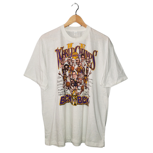 Vintage Los Angeles L.A. Lakers 1987/1988 Back to Back NBA Champs Deadstock 80's T-Shirt XL