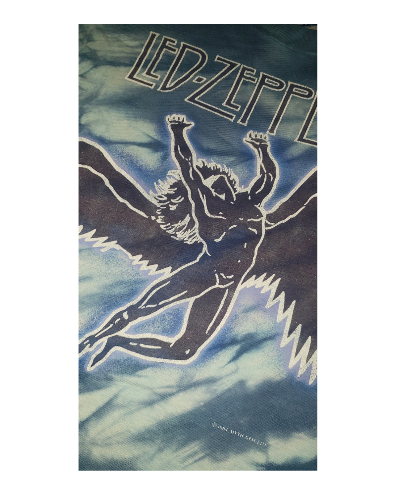 Vintage Led Zeppelin Swan Song ZOSO Tie Dye 1984 T-Shirt XL