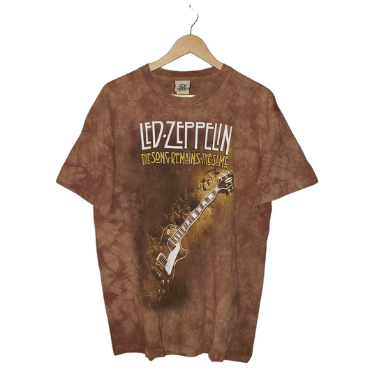 Vintage Led Zeppelin The Song Remains the Same Liquid Blue Tie Dye 90's T-Shirt Lg