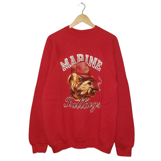 Vintage Marine Bulldogs USMC Military 1989 Crewneck Sweatshirt XL