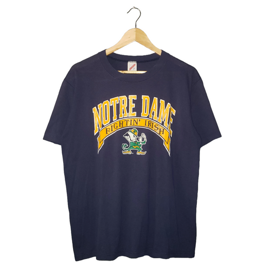 Vintage Notre Dame Fighting Irish 80's Jerzees Single Stitch USA T-Shirt Lg