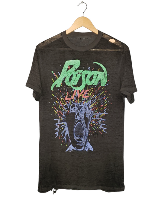 Vintage Poison Live 1988 Thrashed T-Shirt Md