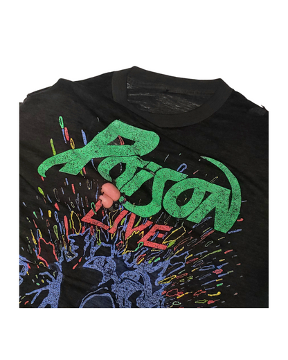 Vintage Poison Live 1988 Thrashed T-Shirt Md