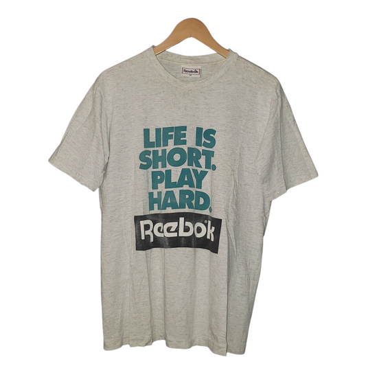 Vintage Reebok Life is Short 90's T-Shirt Md