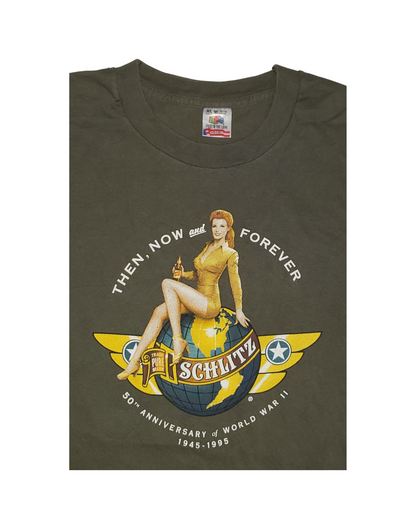 Vintage Schlitz Beer WWII Pin-Up Girl 1995 T-Shirt XL