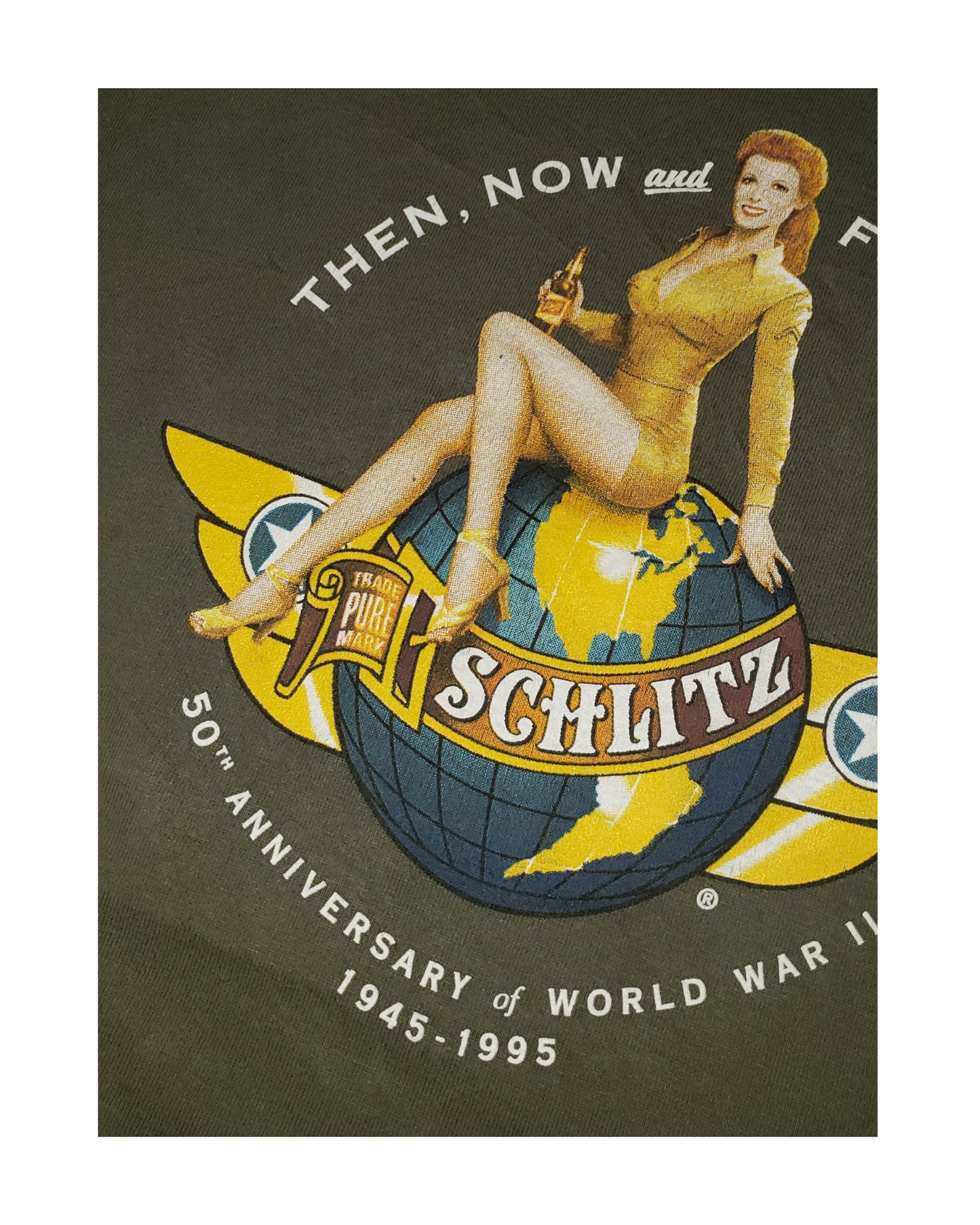 Vintage Schlitz Beer WWII Pin-Up Girl 1995 T-Shirt XL