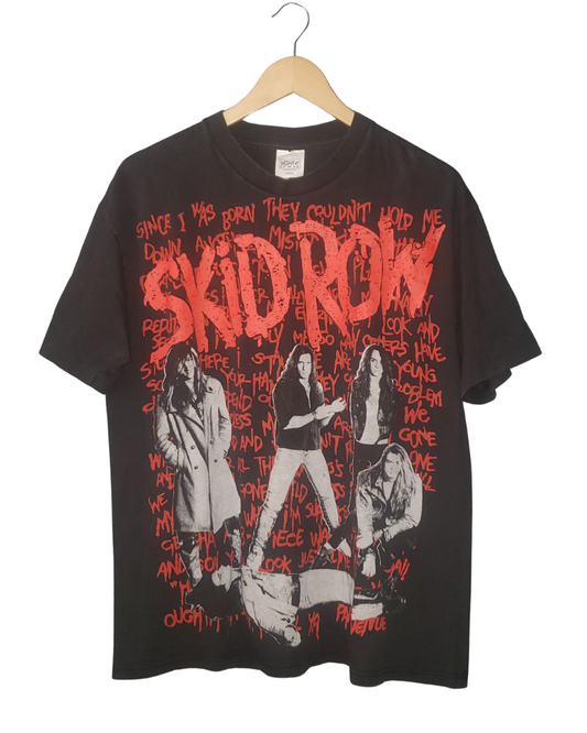 Vintage Skid Row Survived Live AOP 1990 T-Shirt Lg