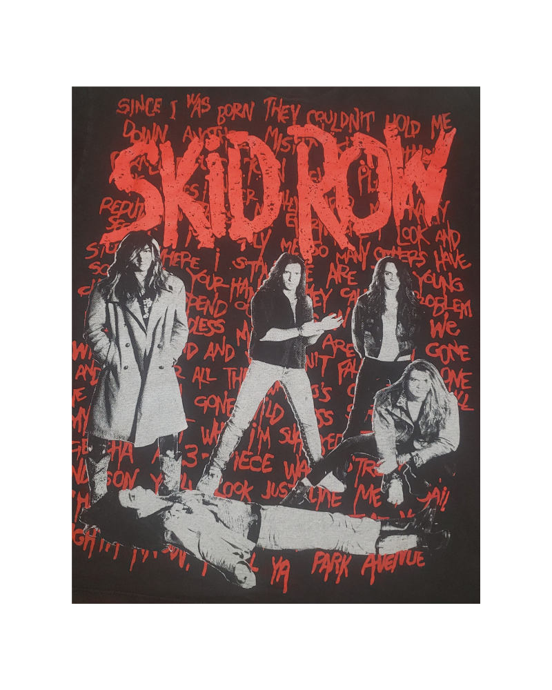 Vintage Skid Row Survived Live AOP 1990 T-Shirt Lg