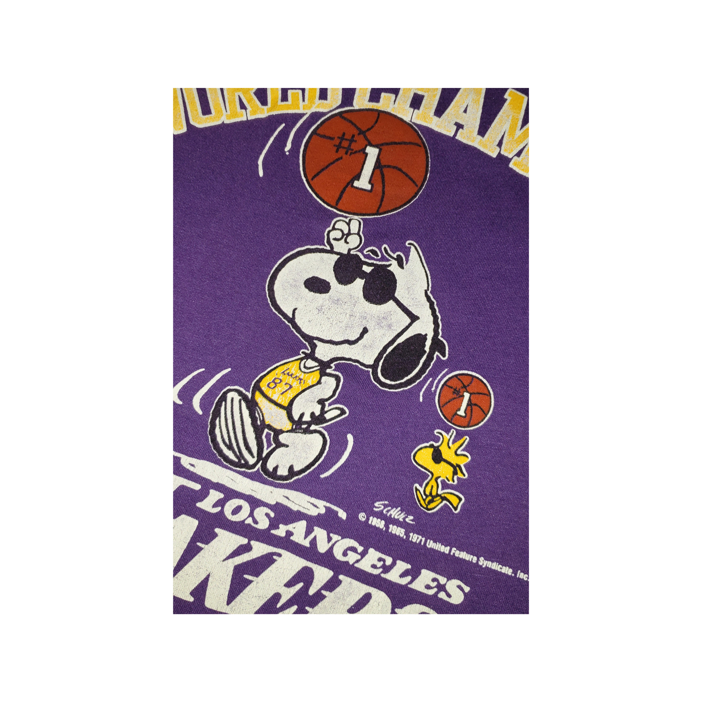 Vintage LA Lakers X Snoopy 1987 Charlie Brown Schulz T-Shirt XL