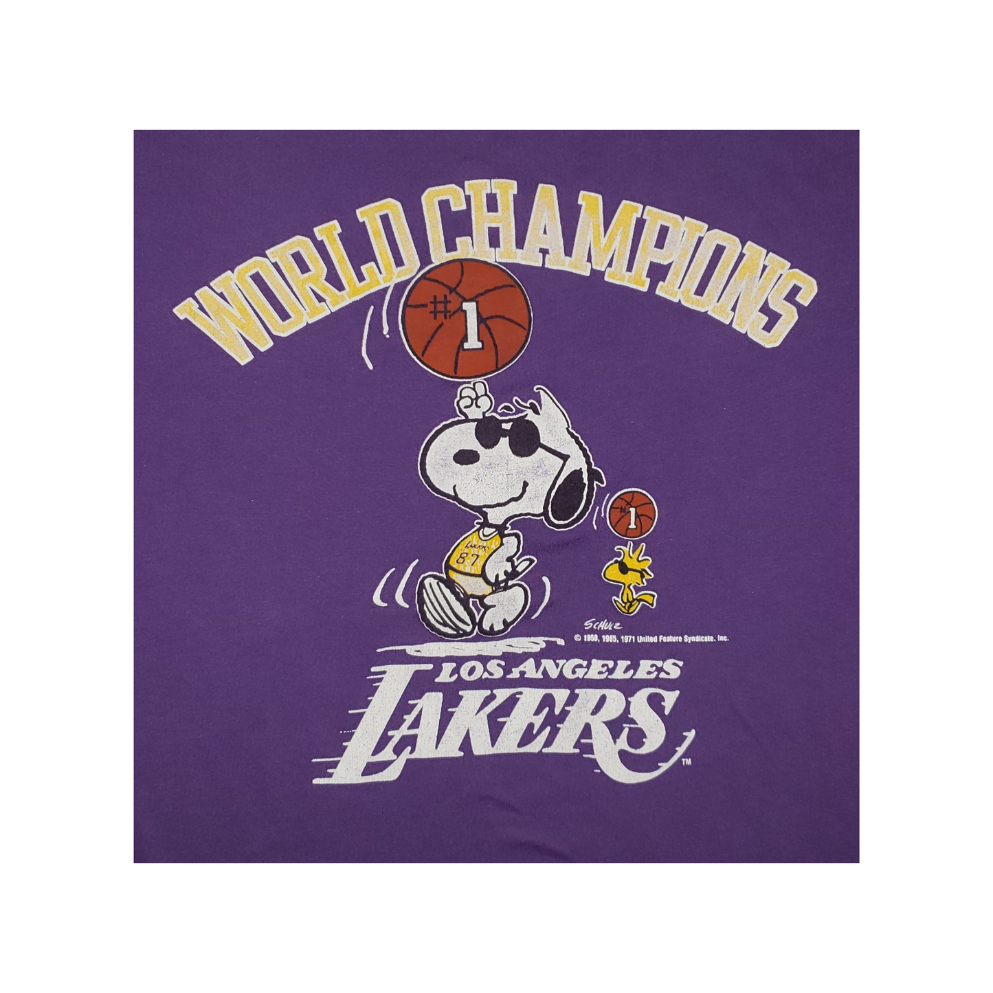 Vintage LA Lakers X Snoopy 1987 Charlie Brown Schulz T-Shirt XL