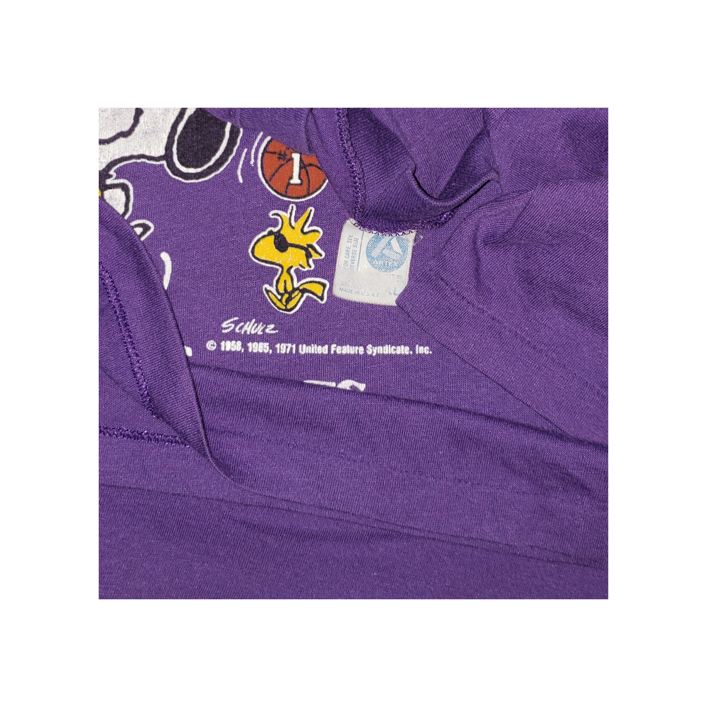 Vintage LA Lakers X Snoopy 1987 Charlie Brown Schulz T-Shirt XL