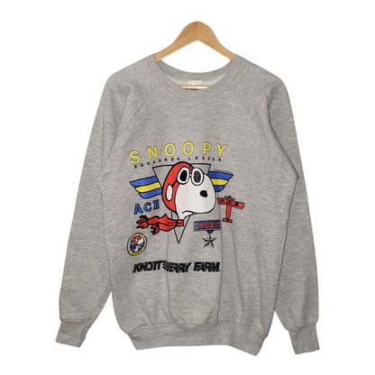 Vintage Snoopy Squadron Fighter Red Baron 1965 Crewneck Sweatshirt XL